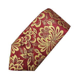 Vintage Thai Silk Co Red Gold Paisley Necktie 100% Silk 3.5"x 52"